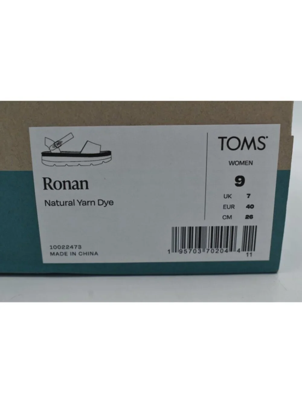 TOMS Womens Size 9 Ronan Natural Yarn Dyed Espadrille Sandals Shoes‎